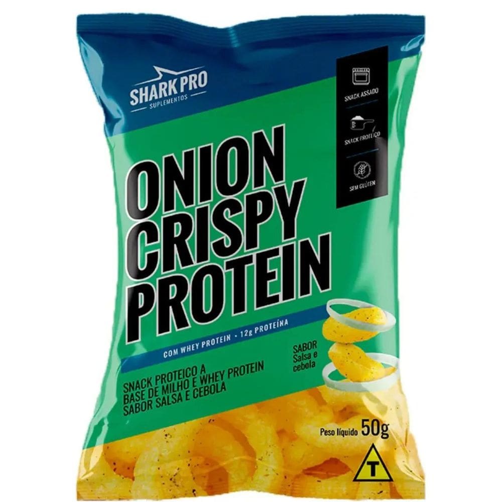Salgadinho Proteico Sabor Cebola E Salsa 50G Shark Pro Snack