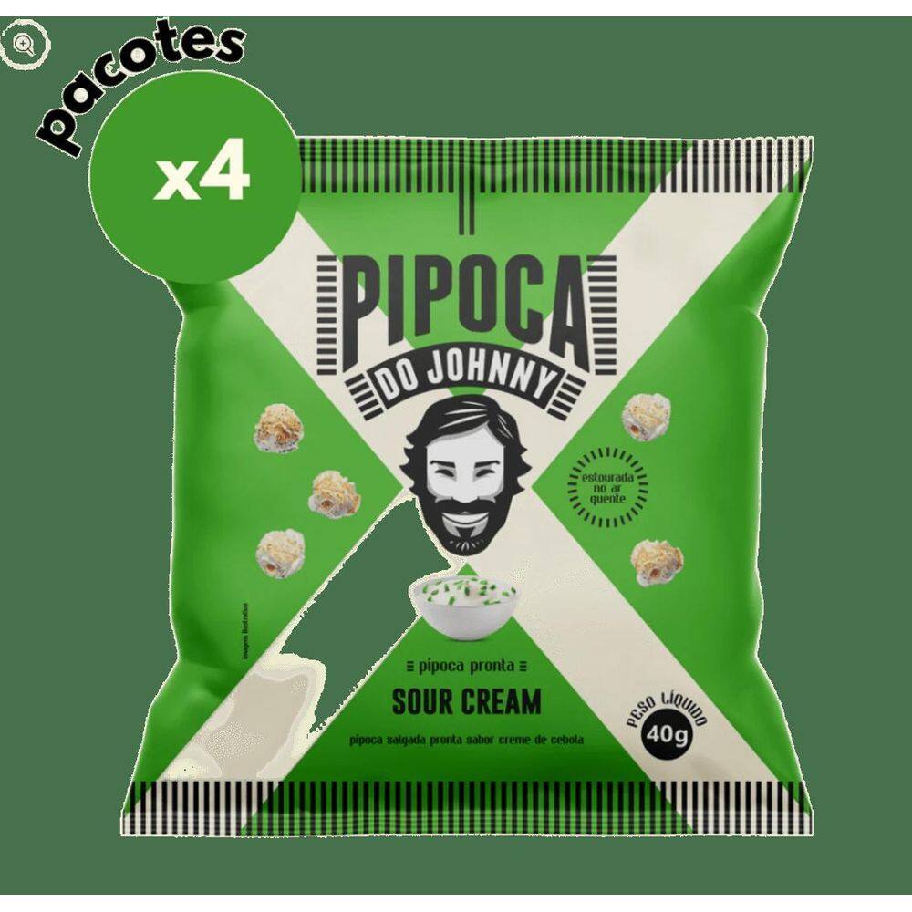 Kit 4 Pipoca Pronta Sour Cream 40G Do Johnny