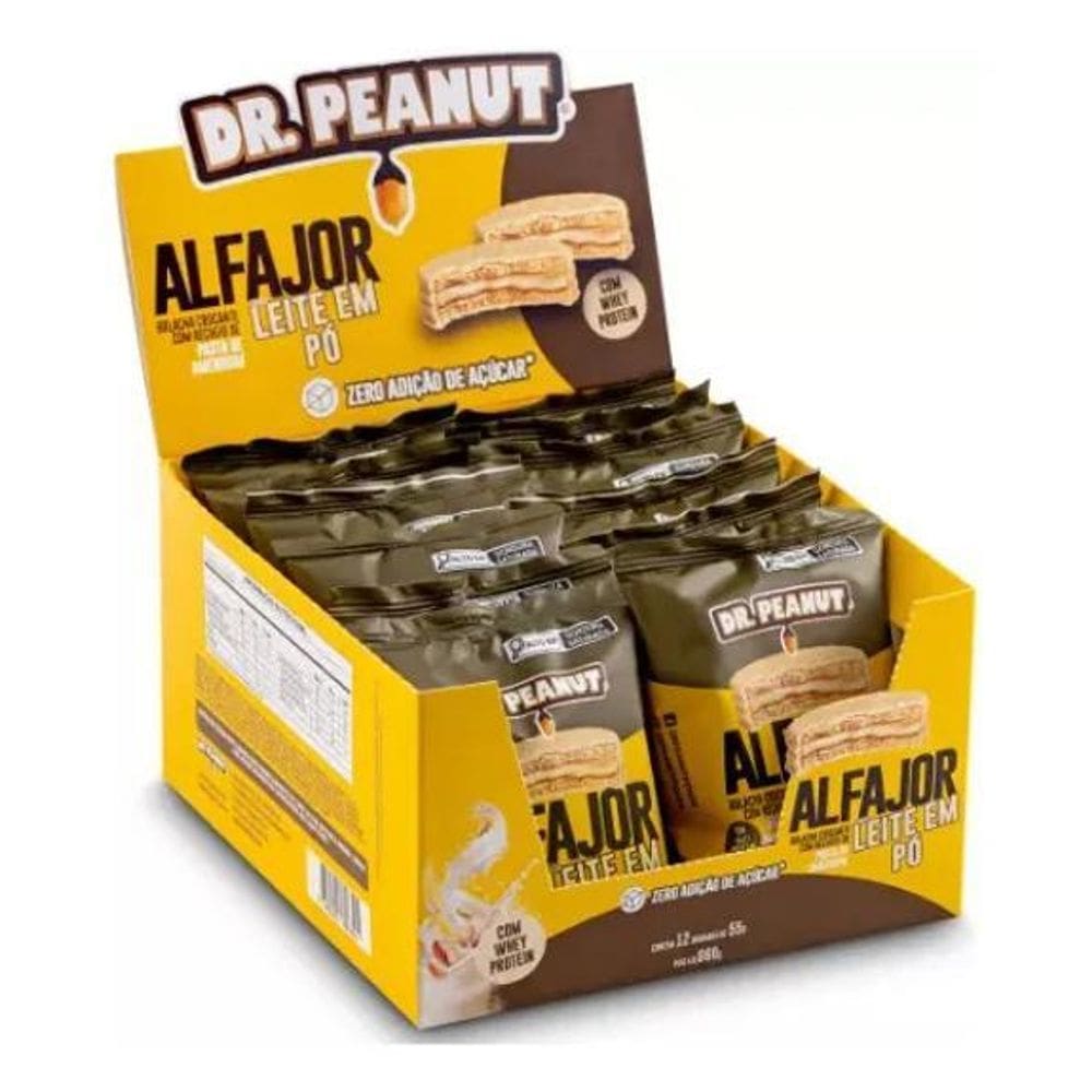 2X Alfajor Com Whey Protein Bolacha 12Un De 55G Cada Dr Pean