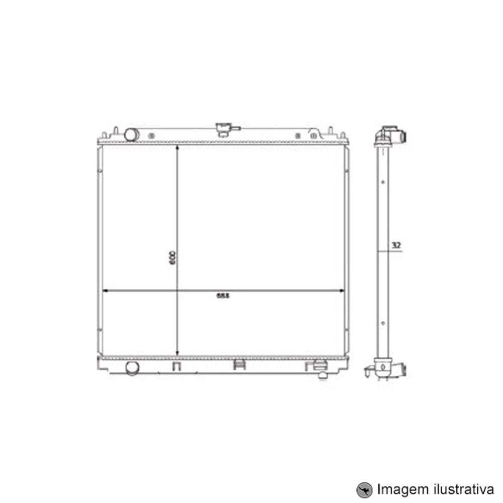 Radiador Frontier 2.5 07/14 Pathfinder 2.5 06/09 com Ar / Automatico / Manual / Aluminio Brasado