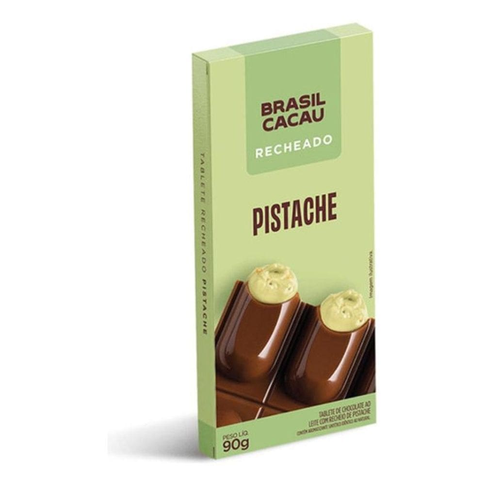 Tablete Recheado Pistache 90G Brasil Cacau Presente