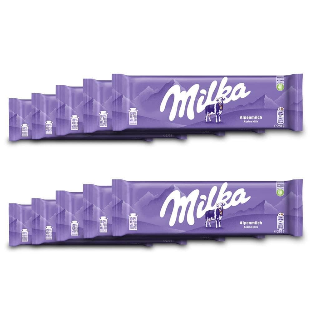 Chocolate Milka Alpine Milk Kit 10 Barras De 250G