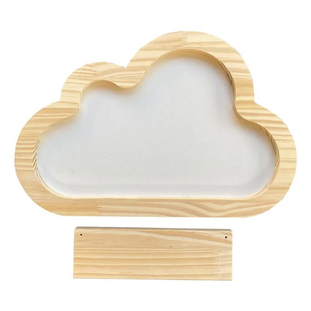 2X Nuvem Porta Maternidade Madeira Pinus Natural Com Plaquin