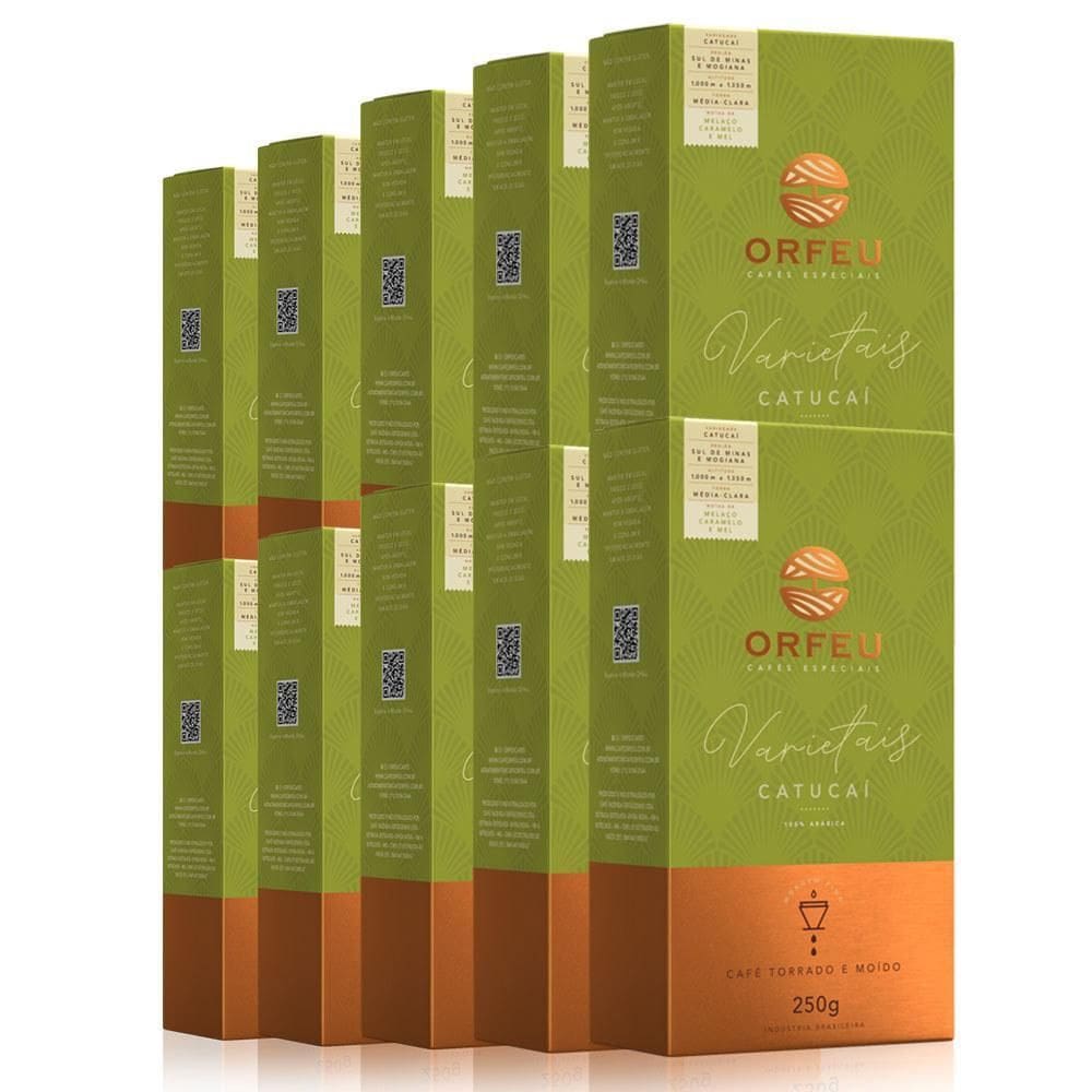 Café Moído Premium Orfeu Catucaí Kit 10 Pacotes De 250G