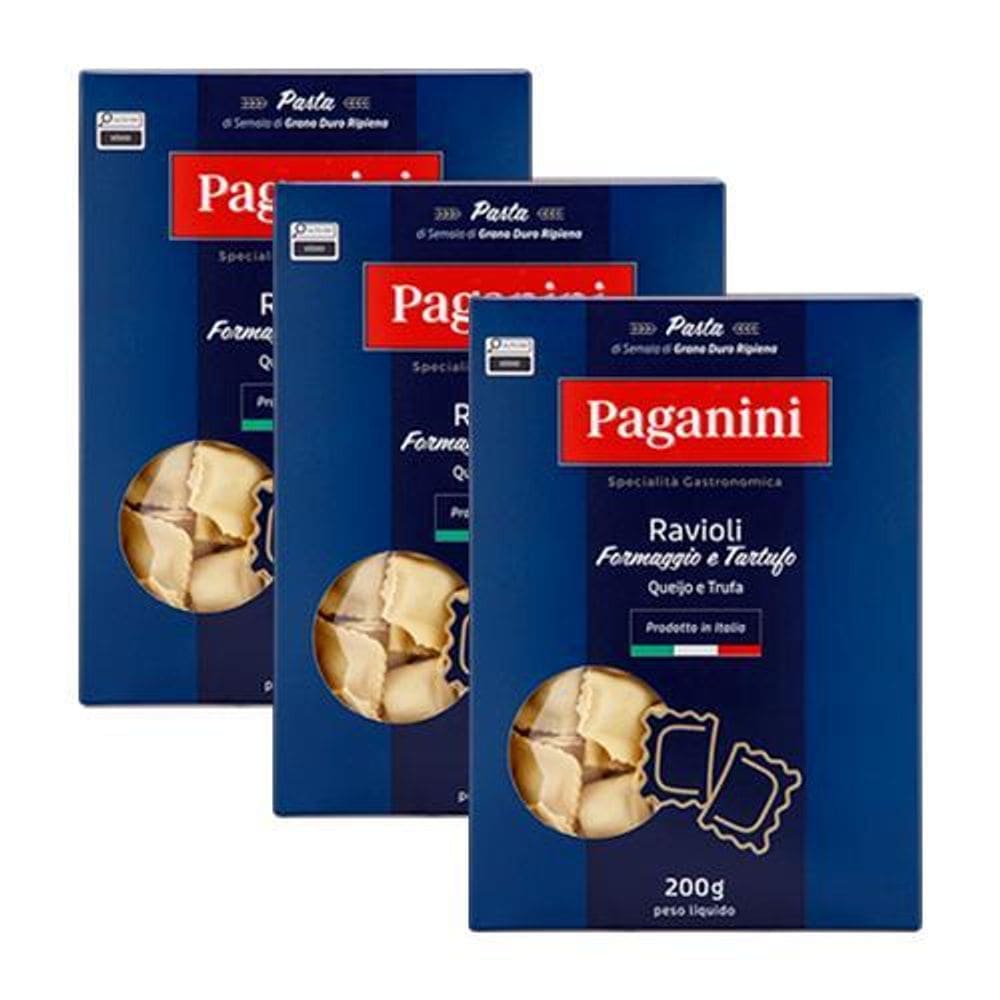 Kit 3X: Massa Ravioli Queijo E Trufa Paganini 200G