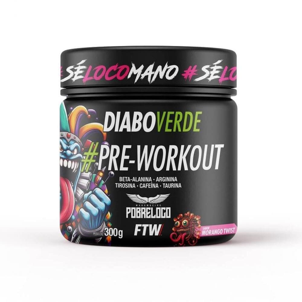 Diabo Verde Pre-Workout  300G  - Sabor: Morango Twist
