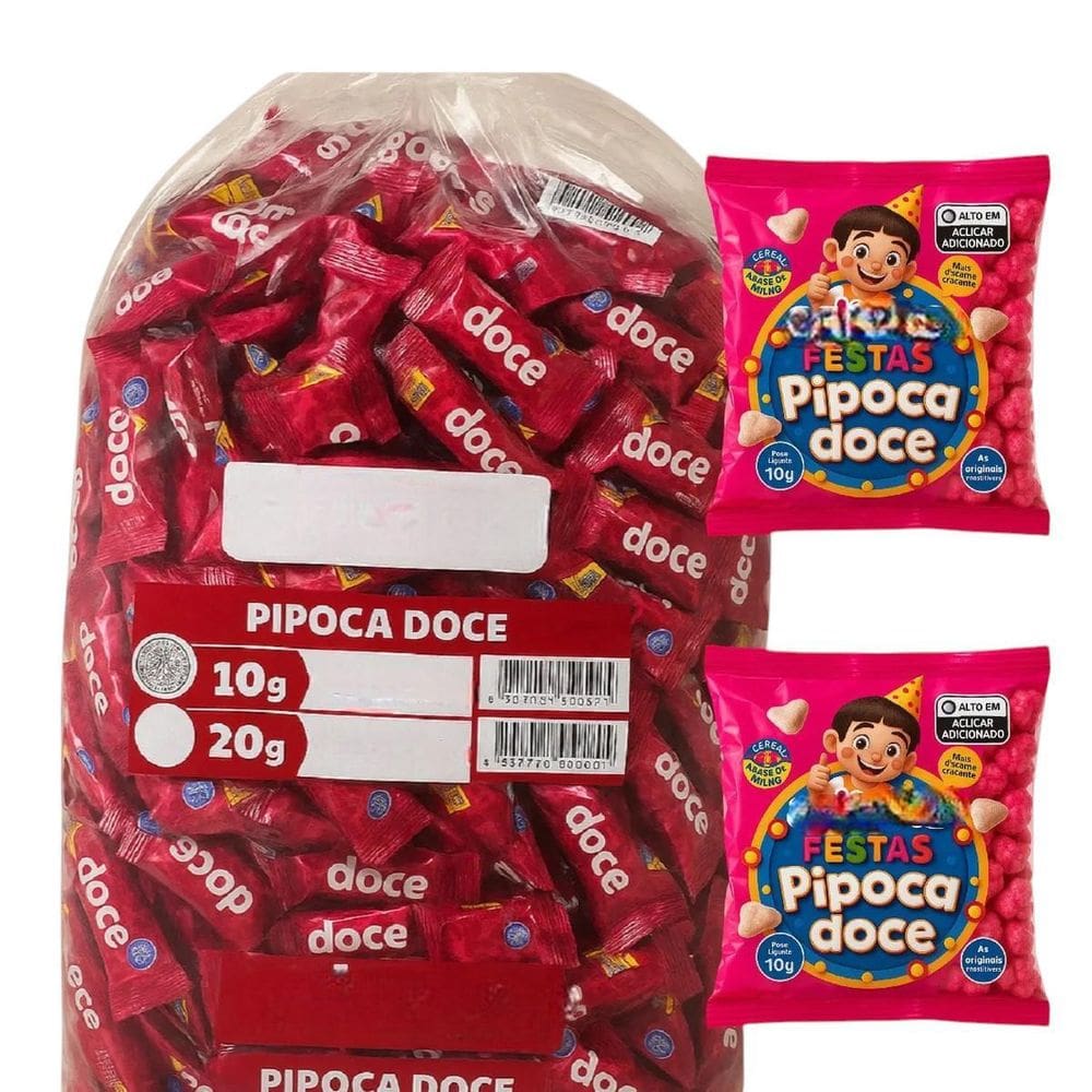 Kit 20 Mini Pipoca Doce De 10Gr Snack Para Festas E Eventos