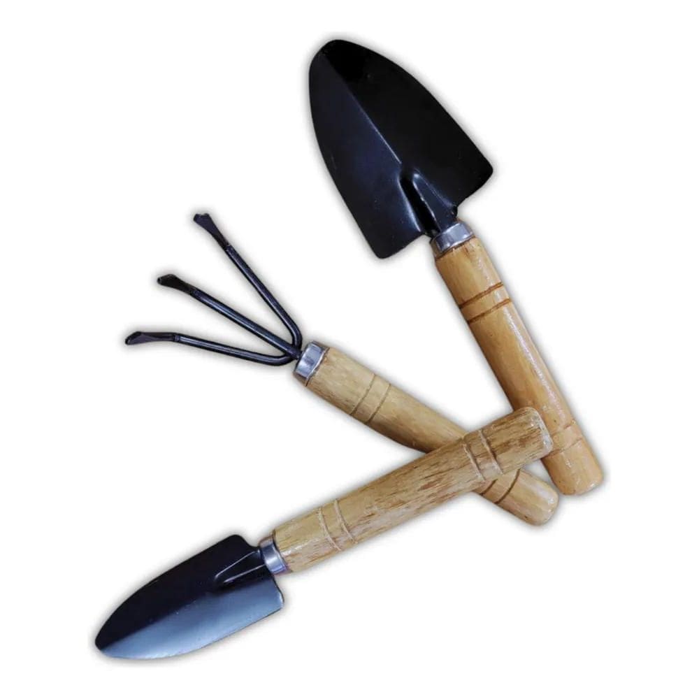 2X Kit Jardinagem Pás Em Aço Para Horta Jardim 18Cm 3 Peças