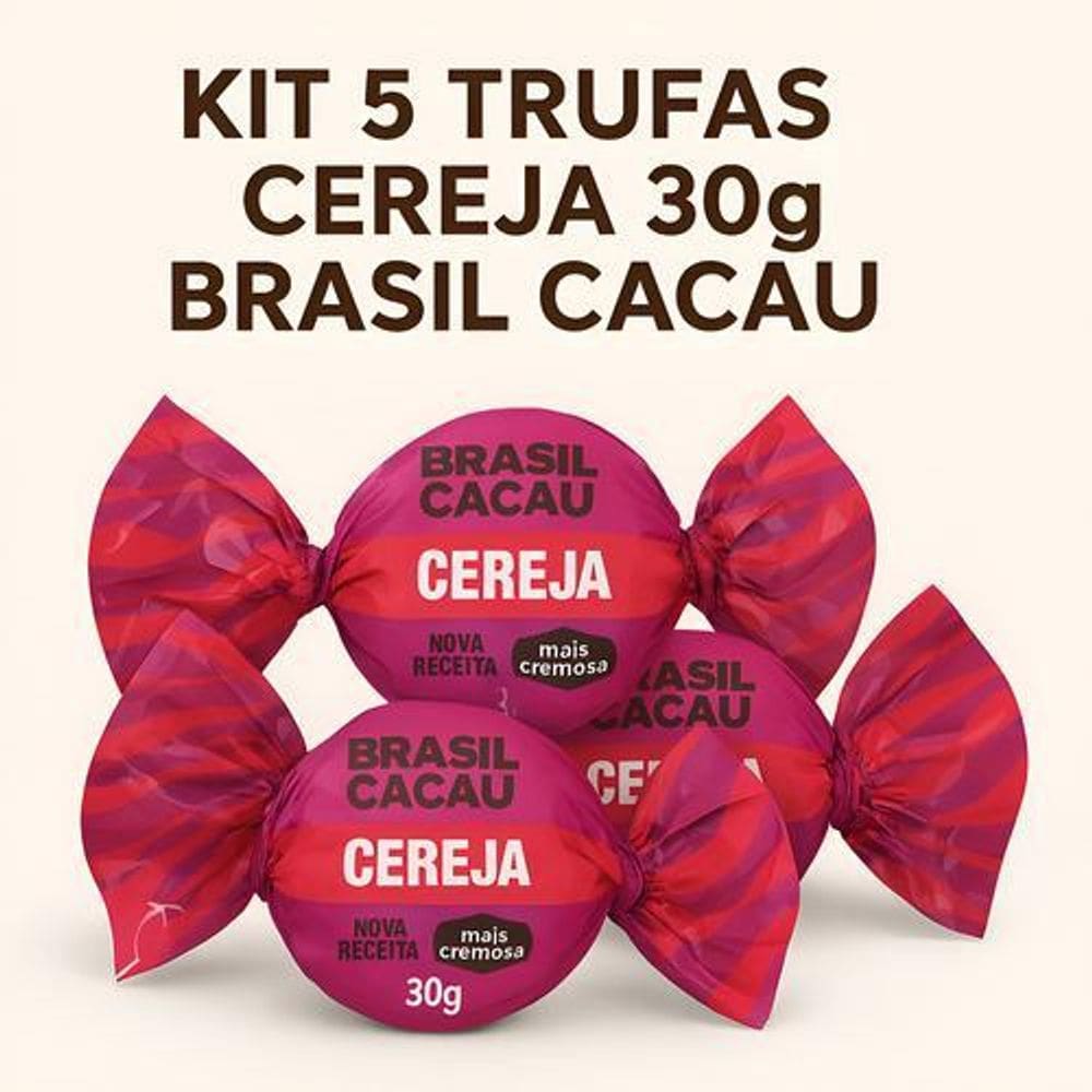 Kit 5 Trufas Cereja 30G Brasil Cacau