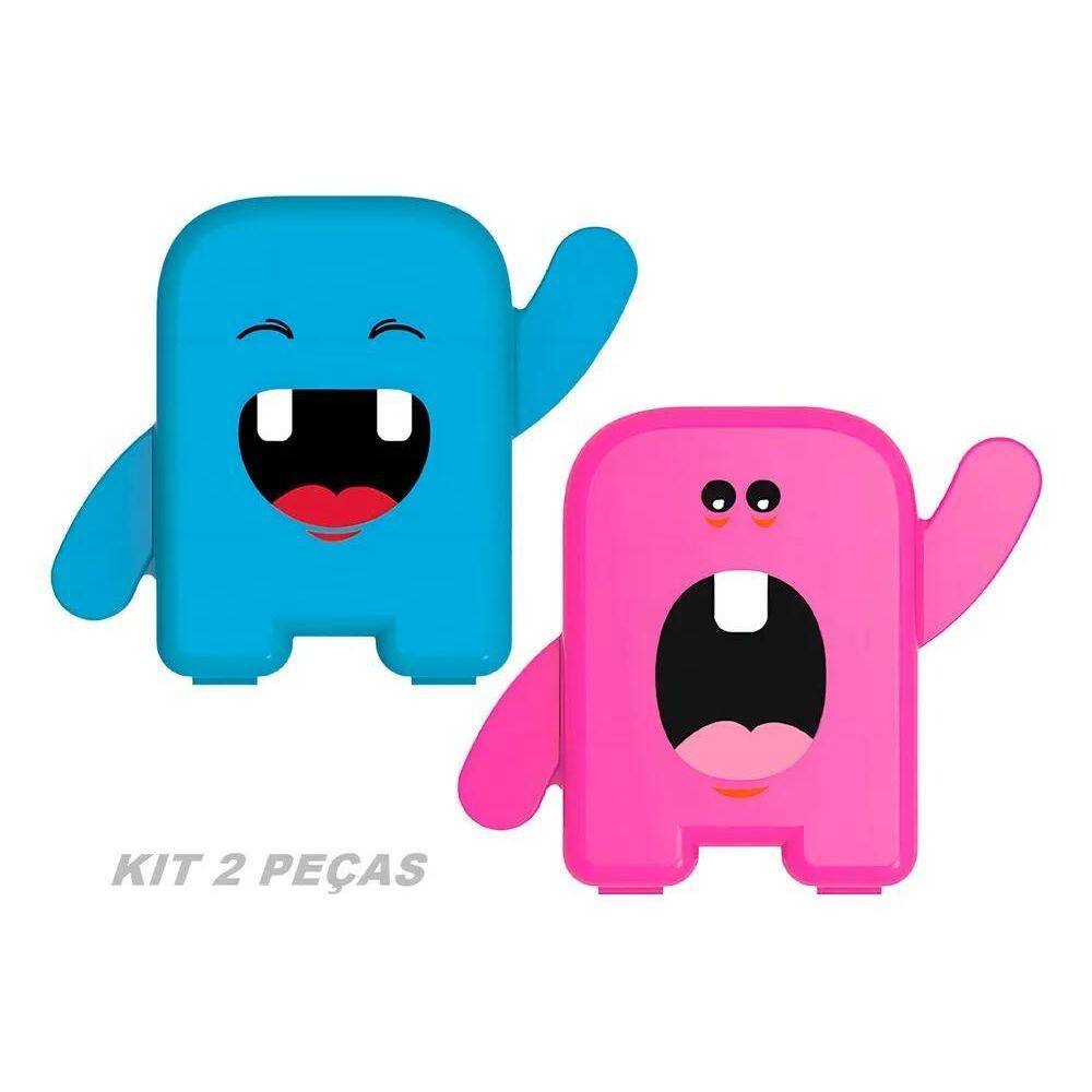 2X Kit 02 Album Dental Porta Dente De Leite Infantil Azul Ro