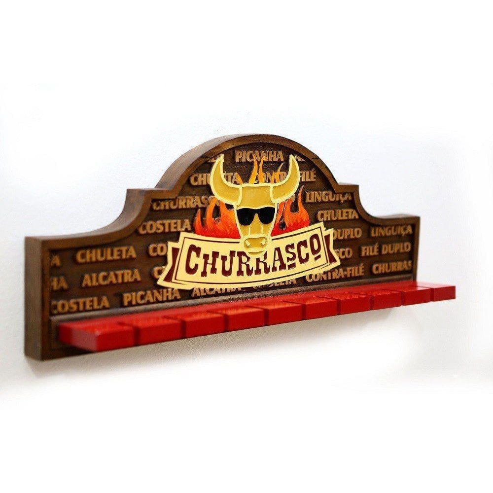 Placa Decorativa Porta-Espetos - Churrasco Cerveja E Decora