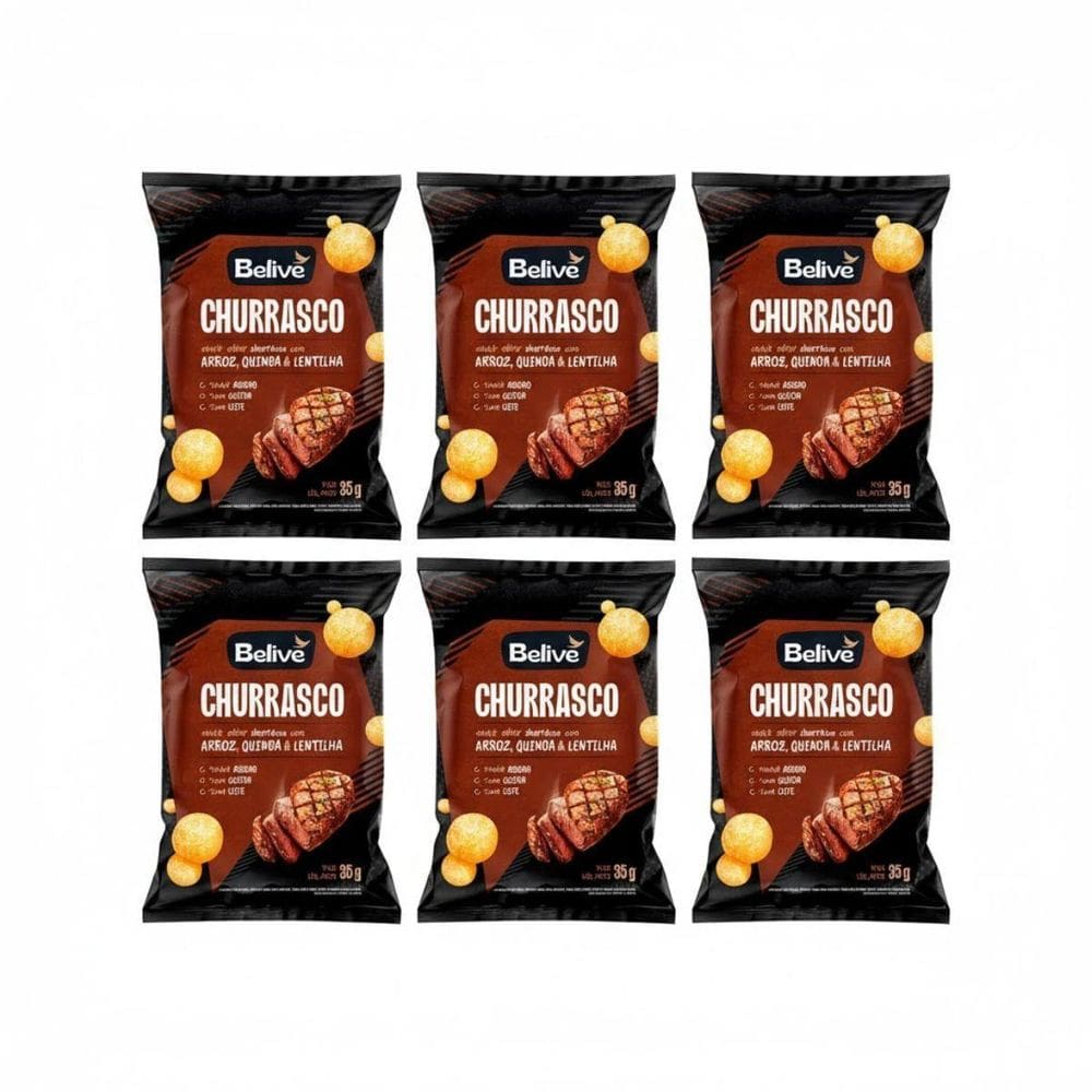 Kit 6 Snacks Assado Churrasco Sem Glut E Leite 35G Belive