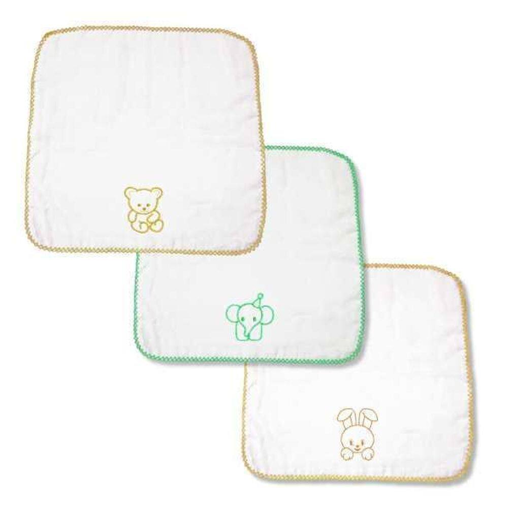 Kit 3 Pçs Fraldinha De Boca Neutro Pinte E Borde C/Crochê