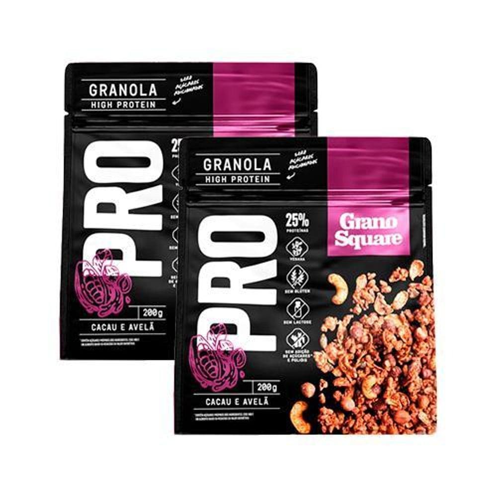 Kit 2X: Granola Pro Cacau E Avelã Sem Glúten Granosquare