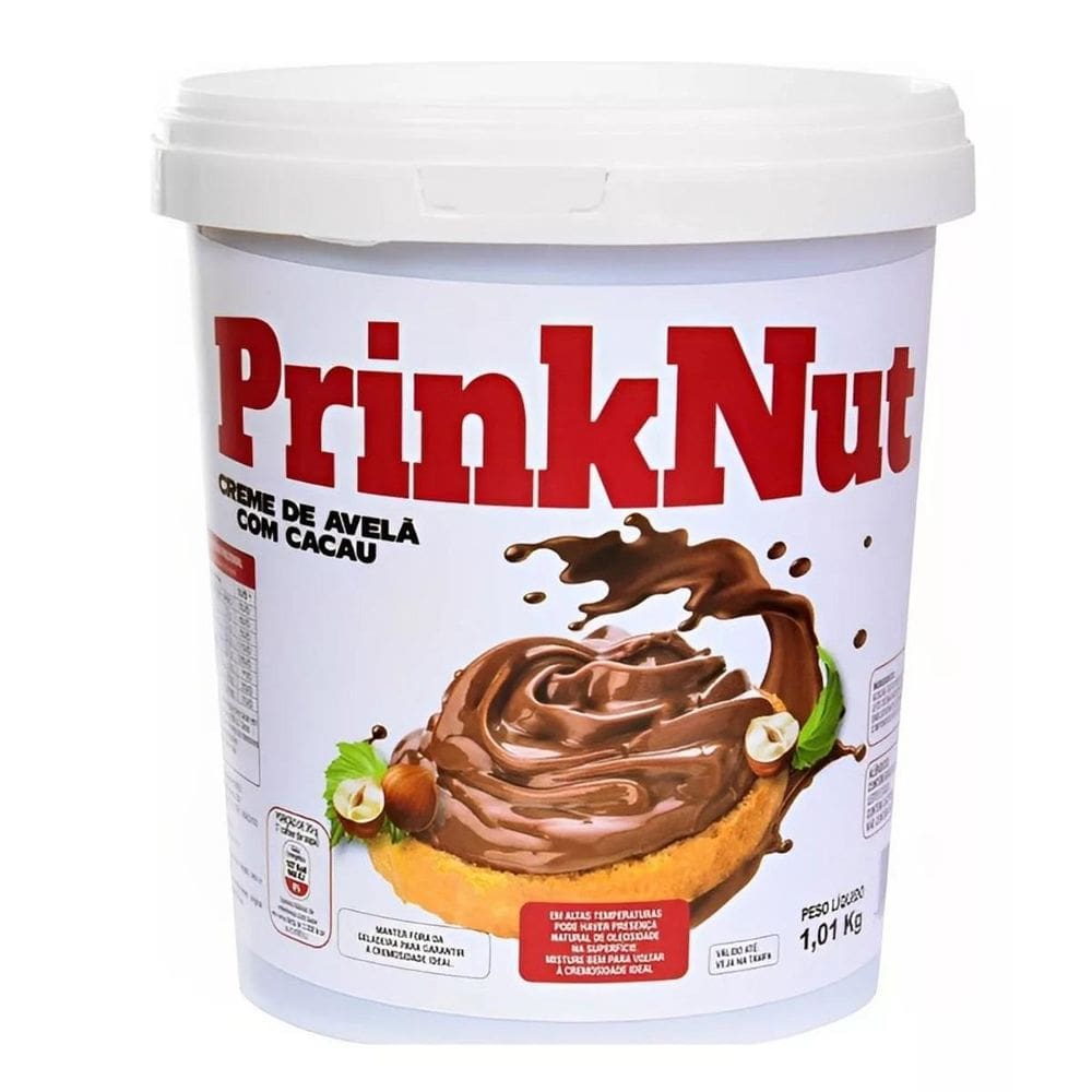Balde 1Kg Creme De Avelã Com Cacau Prinknut Cremoso