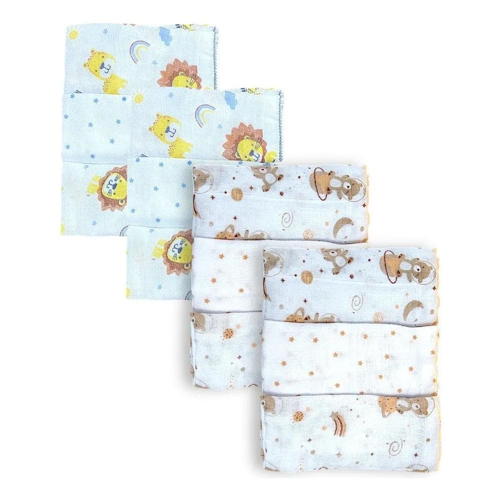 2X Kit 12 Fraldinha Paninho Fralda Pano Babete De Boca Bebe