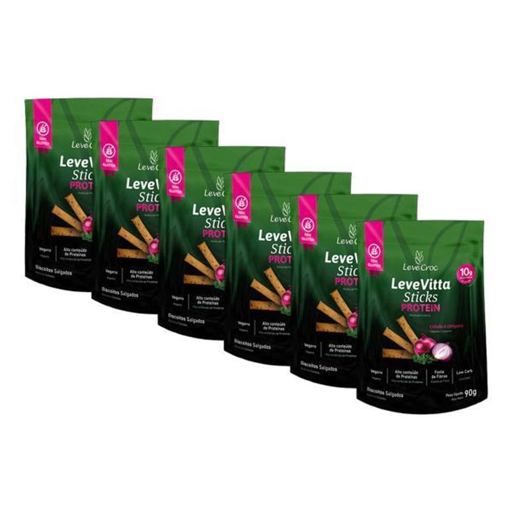 Kit 6X: Biscoito Leve Vitta Protein Cebola E Orégano Leve