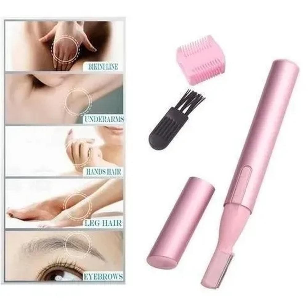 Mini Depilador Pelos Rosto Buço Sobrancelhas Caneta Rosa