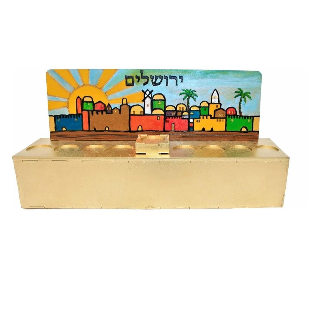 Candelabro 9 Velas - Menorá - Hanukkah Chanukiá Em Mdf