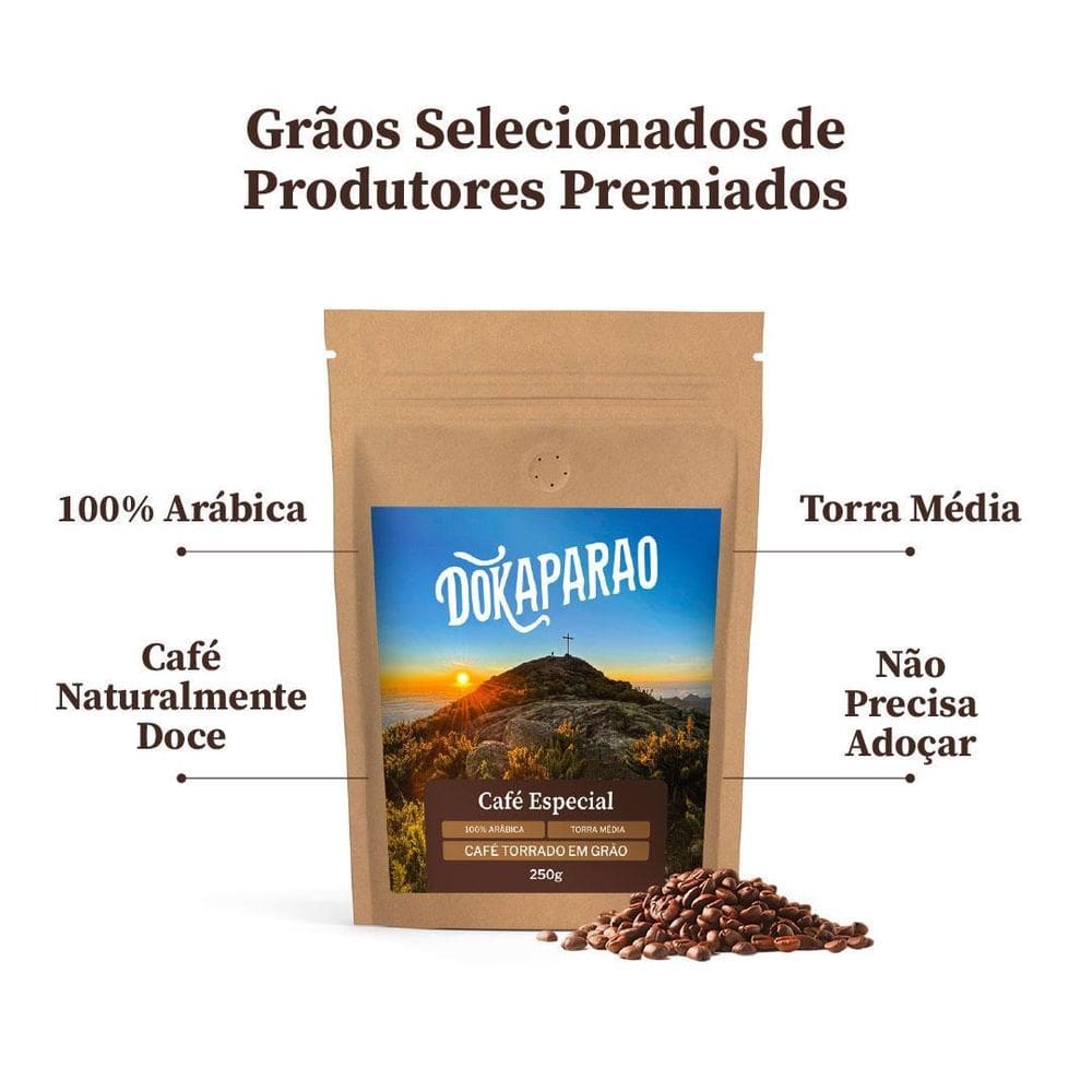 Dokaparaó Cafés Especiais Selecionados Em Grãos 250G