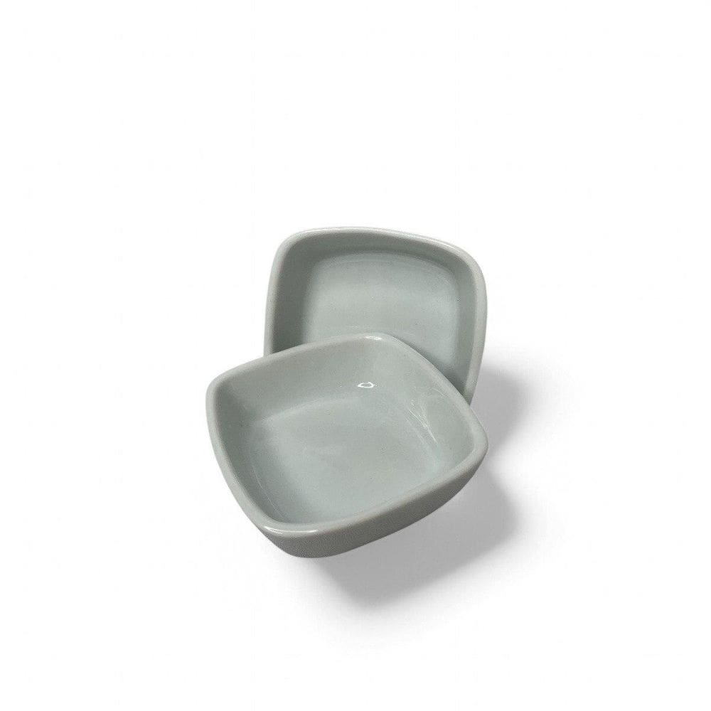 Mini Travessa Quadrada Em Porcelana Branca Capacidade 55Ml