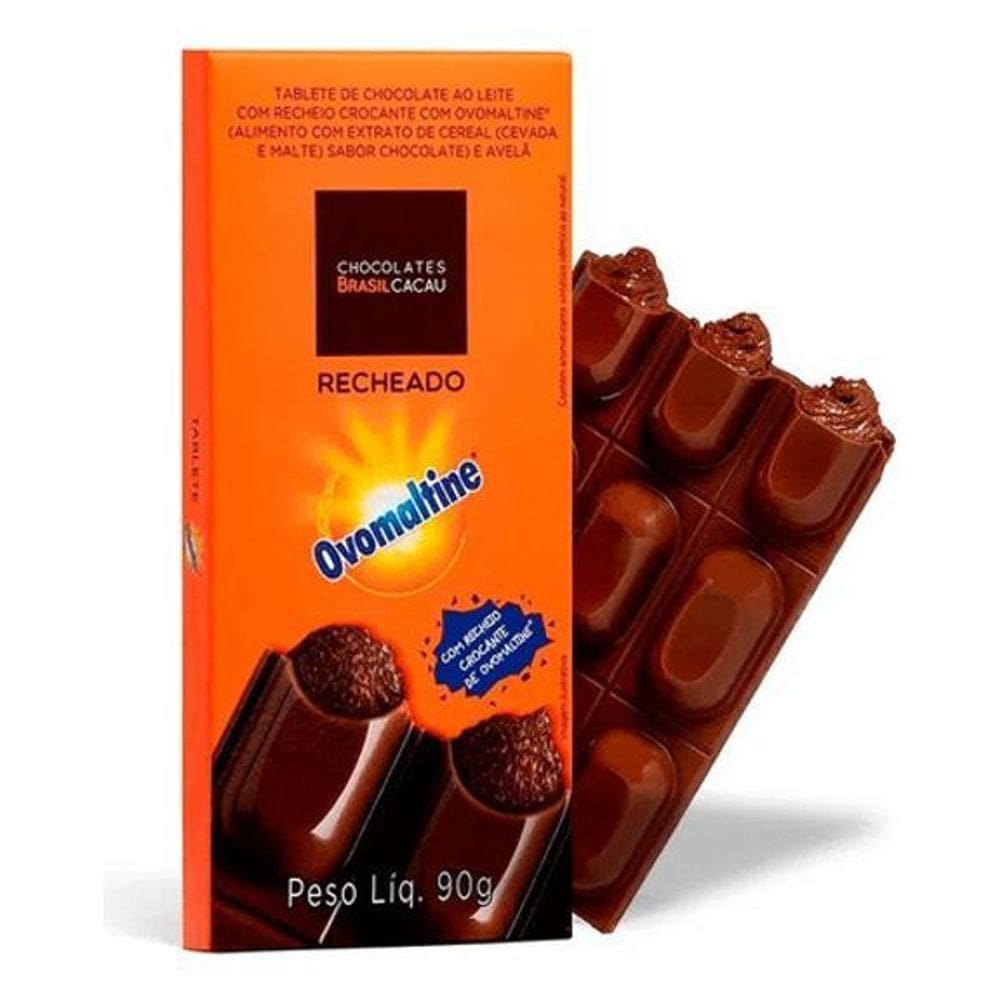 Tablete Chocolate Recheado Brasil Cacau Ovomaltine - 90G
