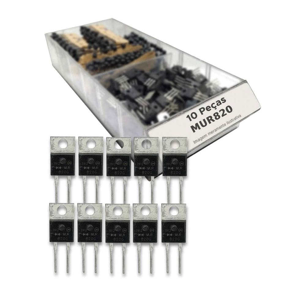 10X Diodo Mur820 = Mur 820 - 8A 200V To220