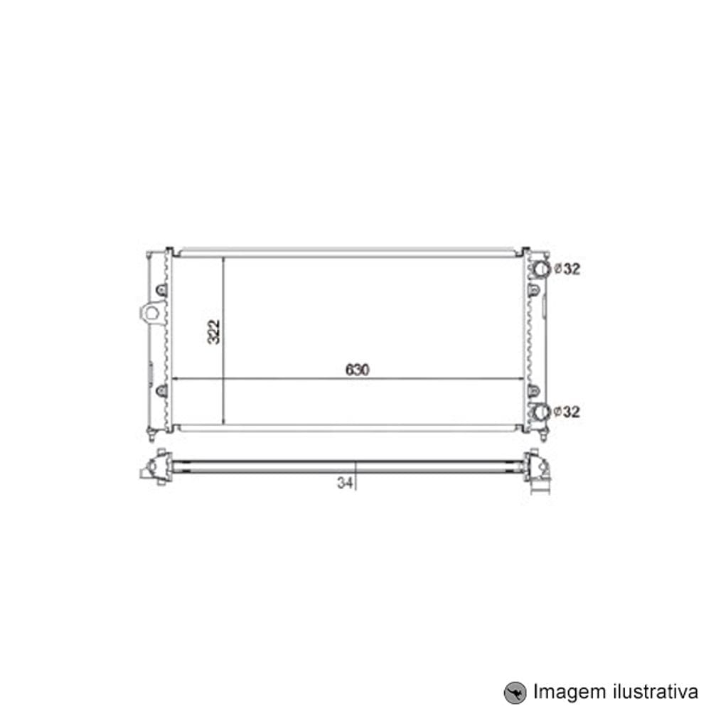 Radiador Golf 1.8 / 2.0 ( 91 - 97 ) Alemao G3 com / sem Ar / Manual / Aluminio Mecanico - CFB5727534