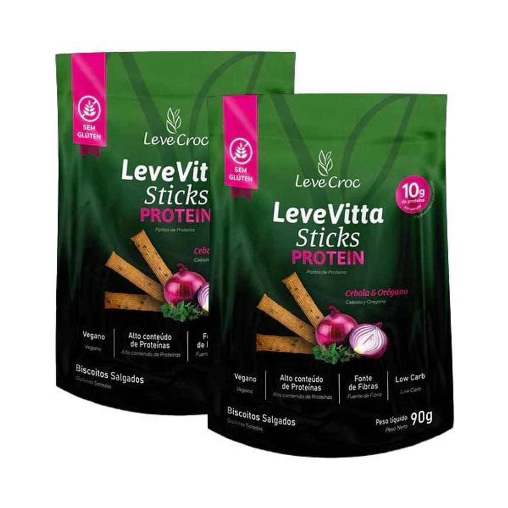 Kit 2X: Biscoito Leve Vitta Protein Cebola E Orégano Leve