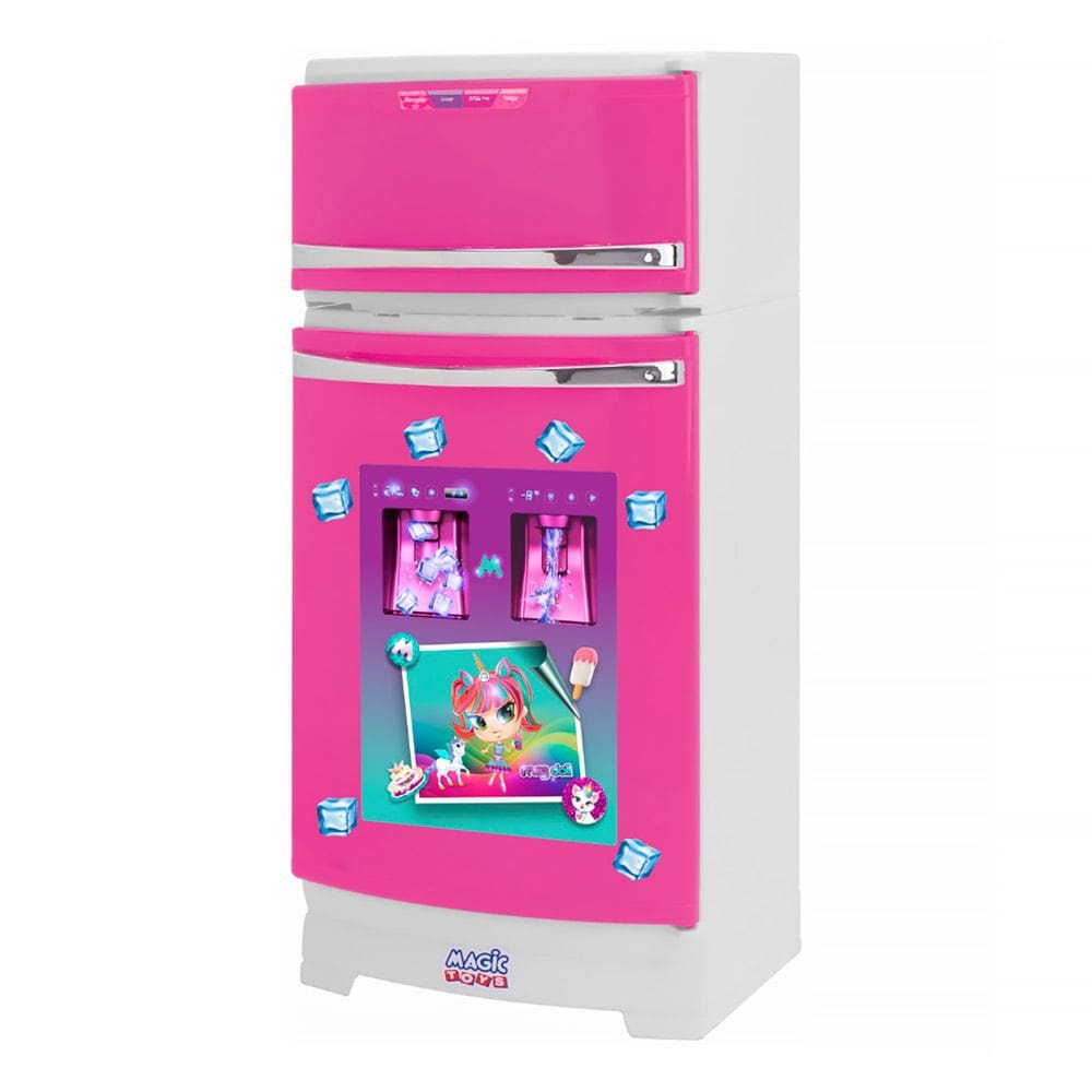 Geladeira de Brinquedo Pink Meg Doll Rosa com Acessórios 7071 - Magic Toys