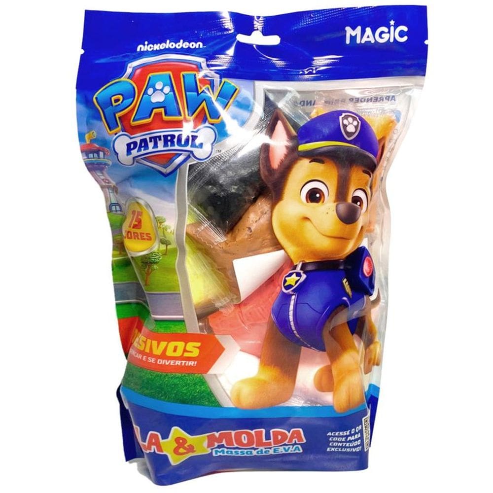 Massa de Modelar EVA Pula e Molda 150g com Adesivos - Chase e a Patrulha Canina