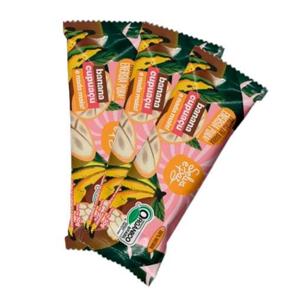 Kit 3X: Barra Frutas Banana E Polpa Cupuaçú Orgânica Selva E