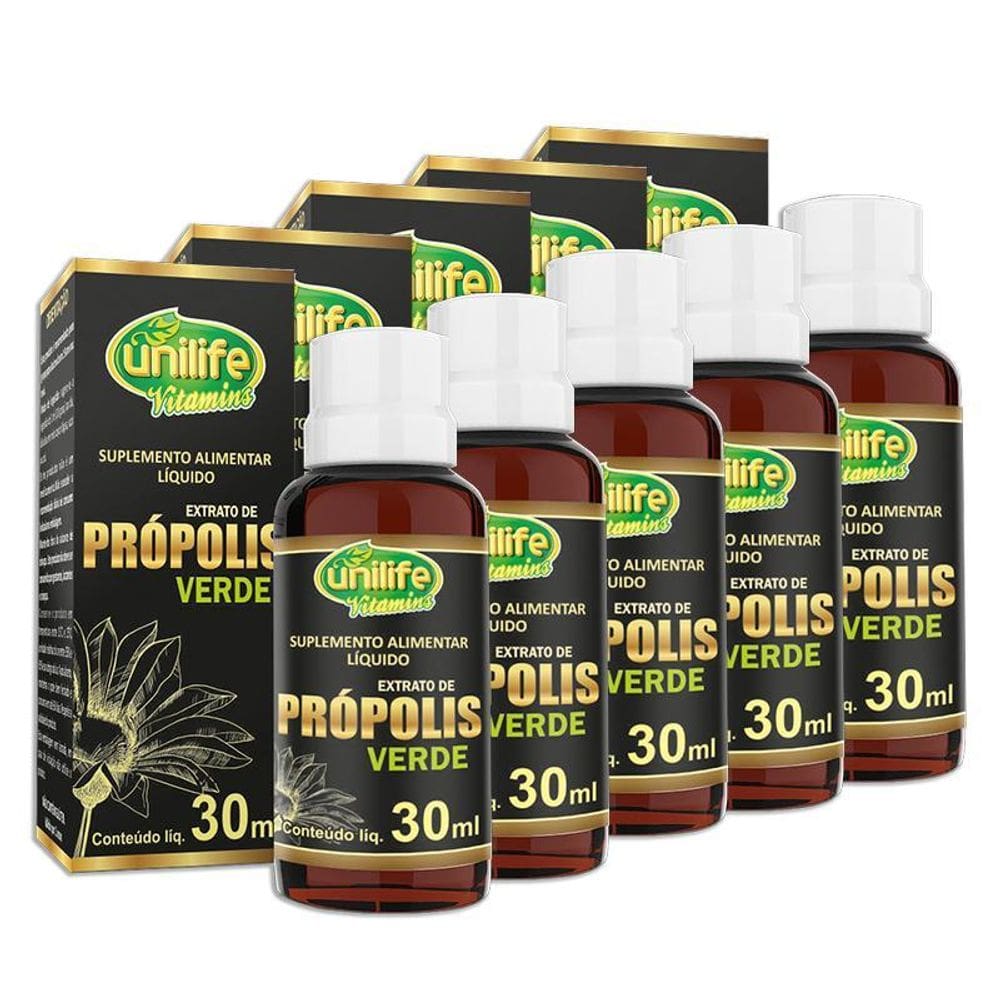 Kit 5 Extrato De Própolis Verde Unilife 30Ml