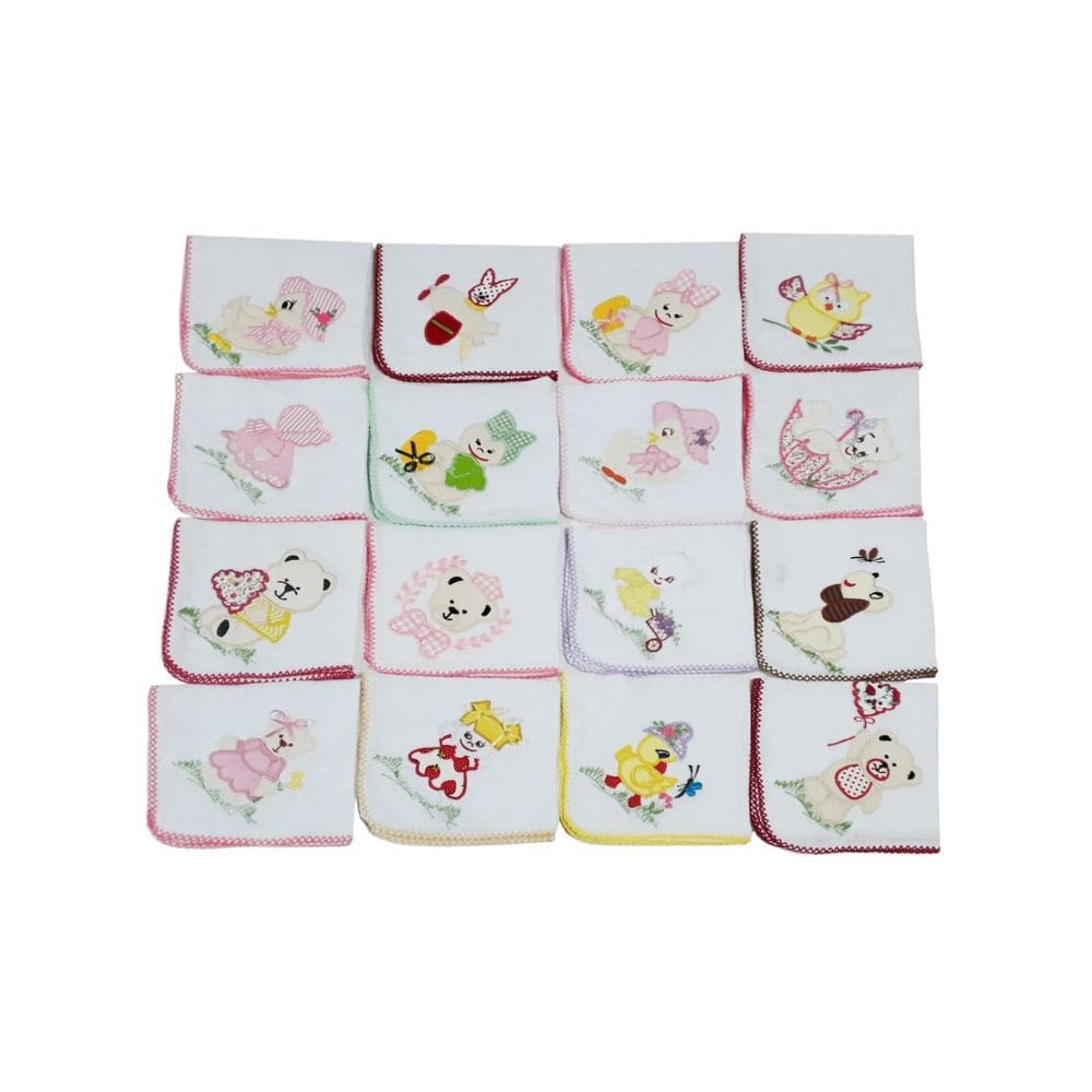 1 Fralda De Pano Rosa Bordado Quadriculado 70X70Cm Crochê