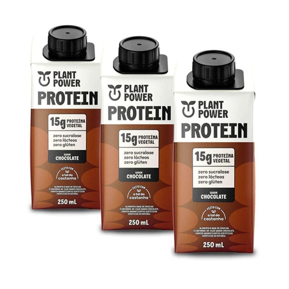 Bebida Vegetal Plant Power Chocolate Kit 3 Unidades 250Ml