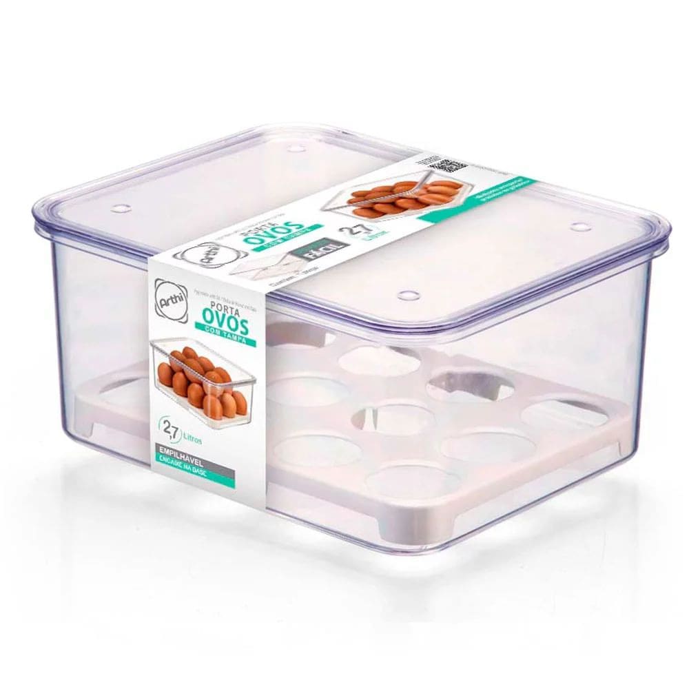Porta Ovos Arthi Com Tampa e Tela 2,7l