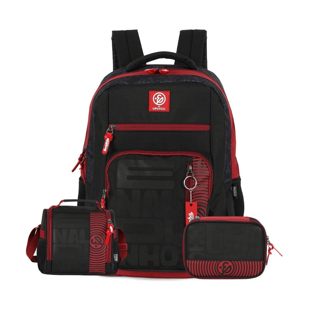 Mochila de Costas Lancheira Térmica Estojo Box Enaldinho