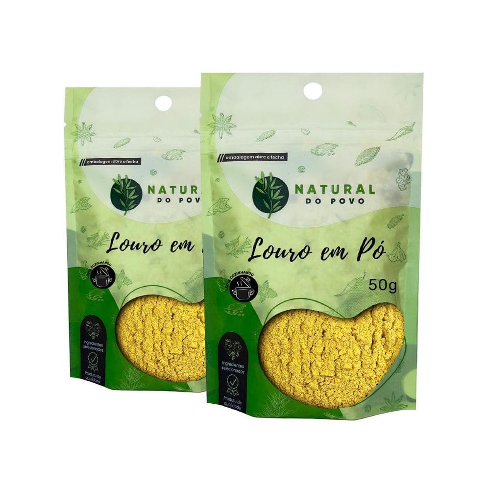 Tempero Premium Louro Pó 100% Orgânico Kit 2 Pouch 50G