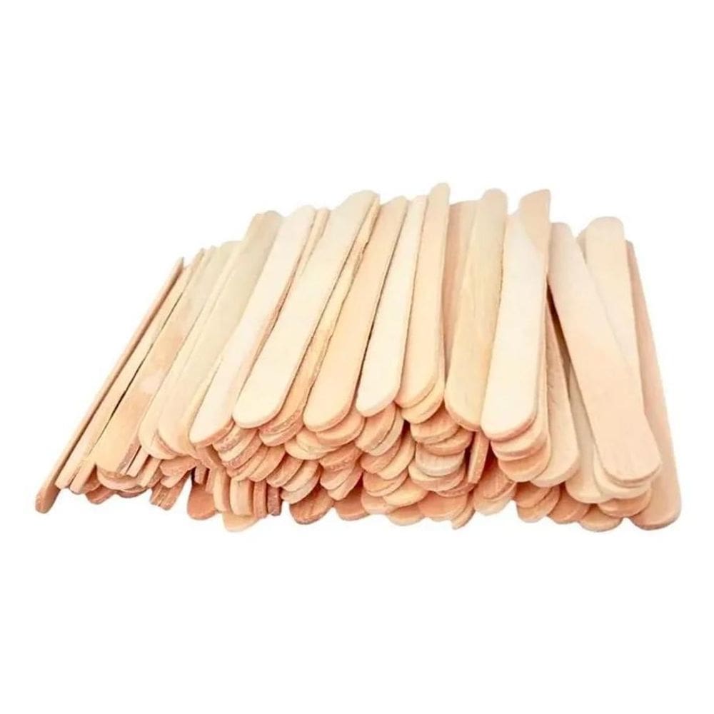 2X Kit 100 Palito Sorvete Picolé Arredondado Escolar Artesan