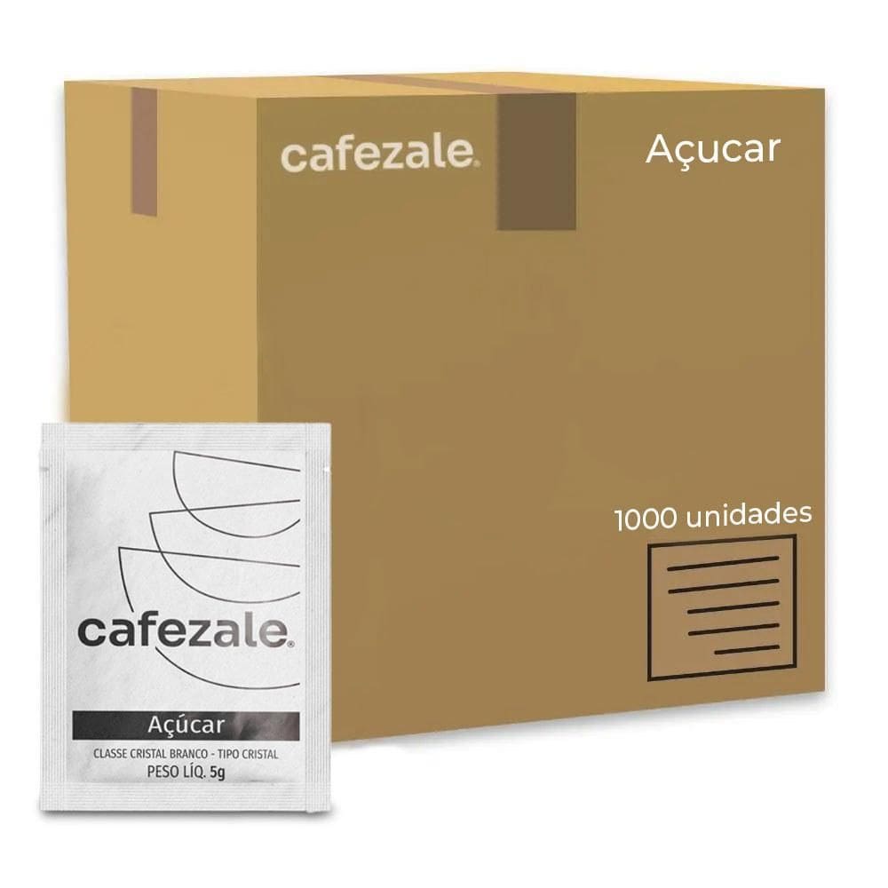 Açúcar Refinado Tipo Exportação Cafezale Caixa 1000X5G - 5Kg