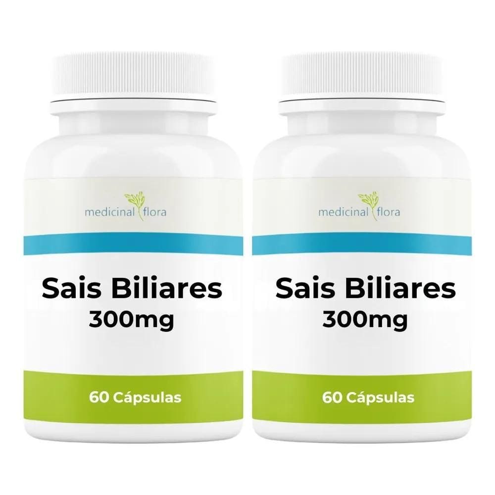 2X Kit 2 Potes Sais Biliares 300Mg 60 Cap Bile Do Boi Ox Bi