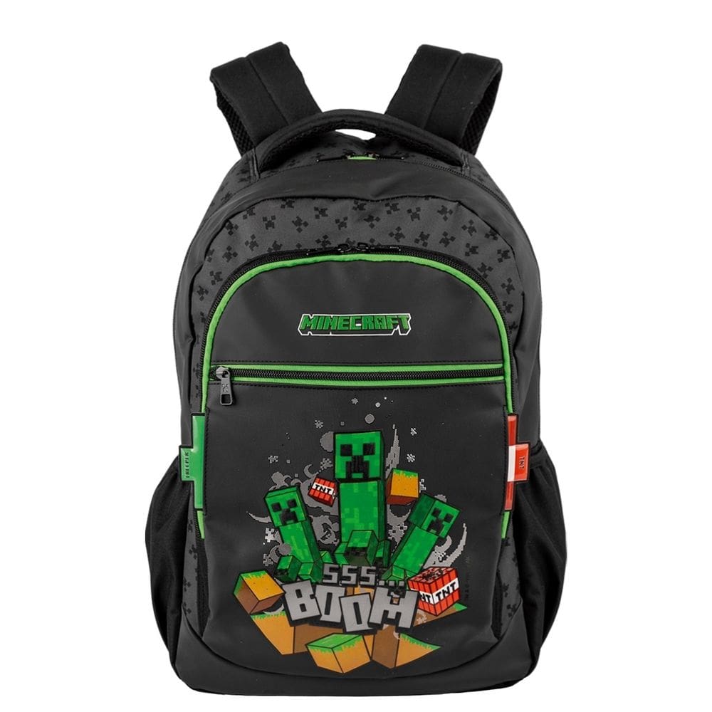 Mochila de Costas Minecraft Icons Escolar Infantil Meninos