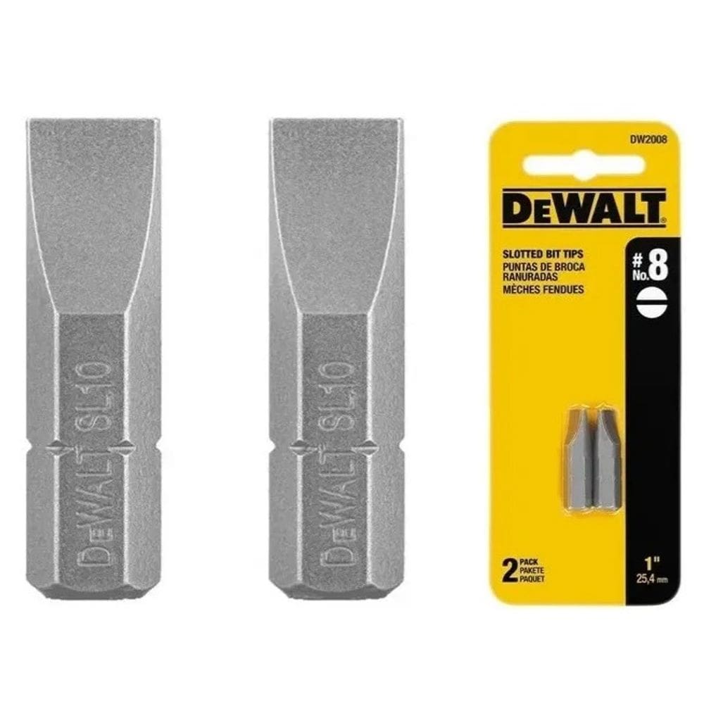 Bits 1/4`` Ponteira Fenda N8 X 25mm 2 Und Dewalt - Dw2008