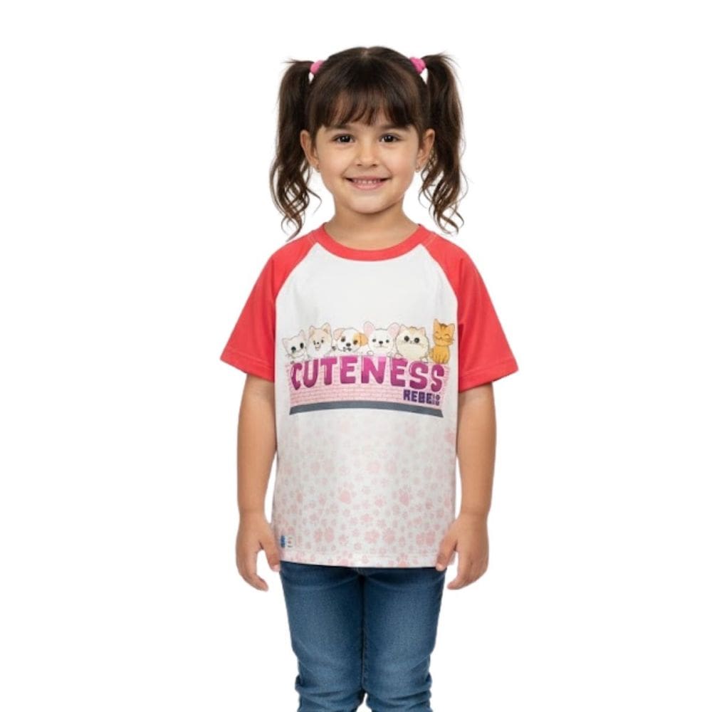 Camiseta Infantil Blusa De Proteção Solar Nathor Pets Cuteness Manga Curta Uv50+