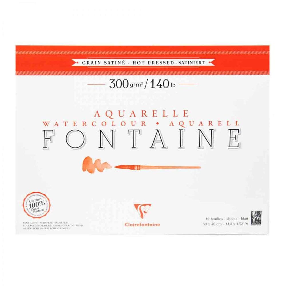 Bloco Aquarela Fontaine 30X40Cm 300G Clairefontaine 12 Fls
