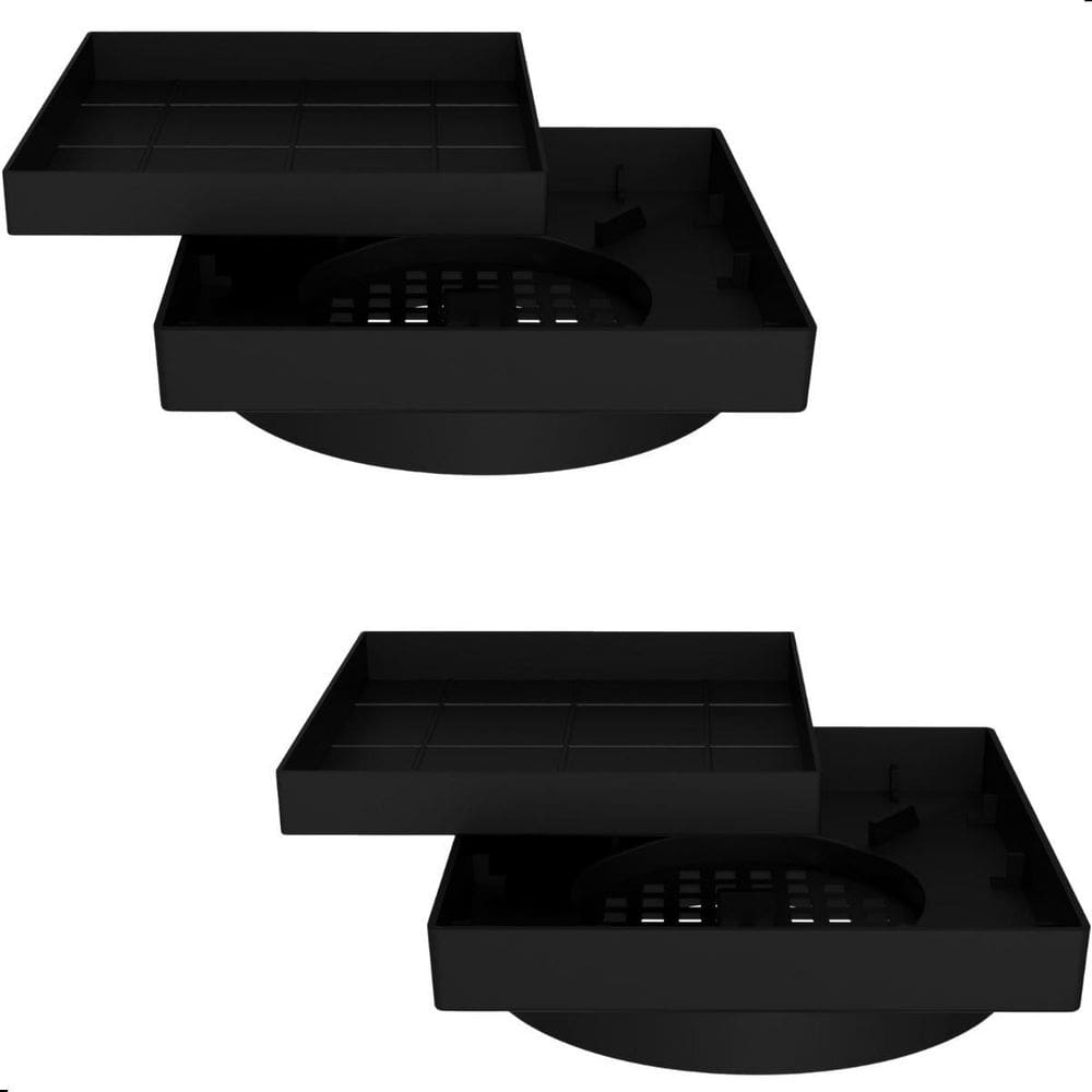 Kit Com 2 Ralos Oculto Invisível Anti Inseto 15X15 Preto