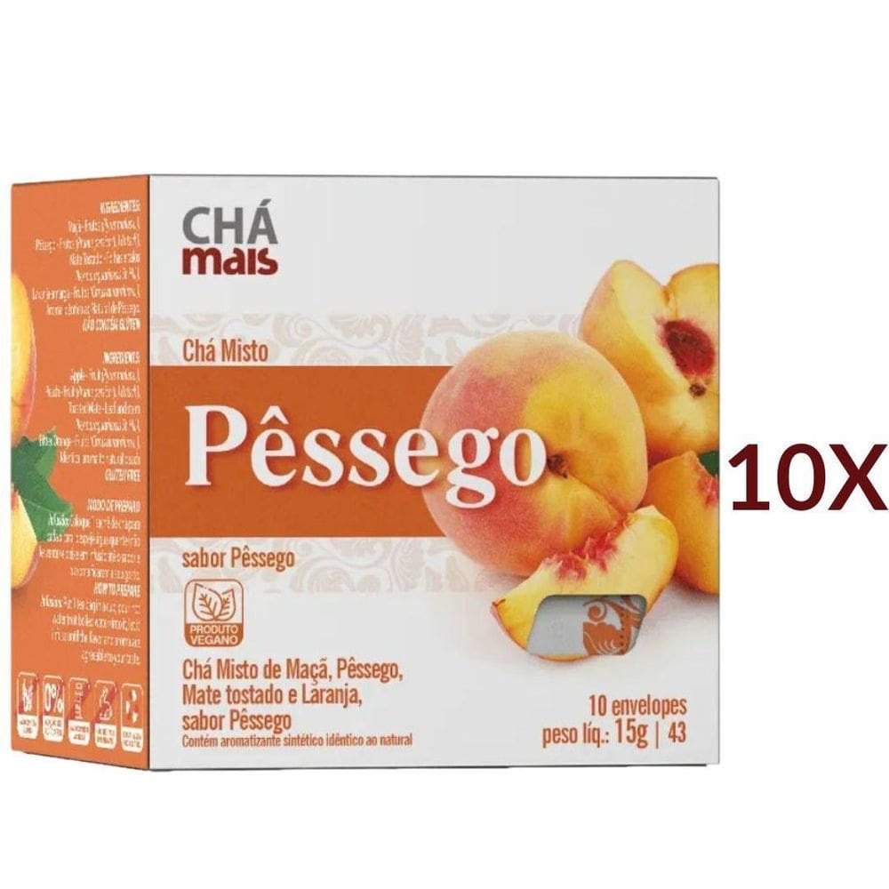 Chá Misto De Pêssego Cx. Com 10 Sachês Kit 10