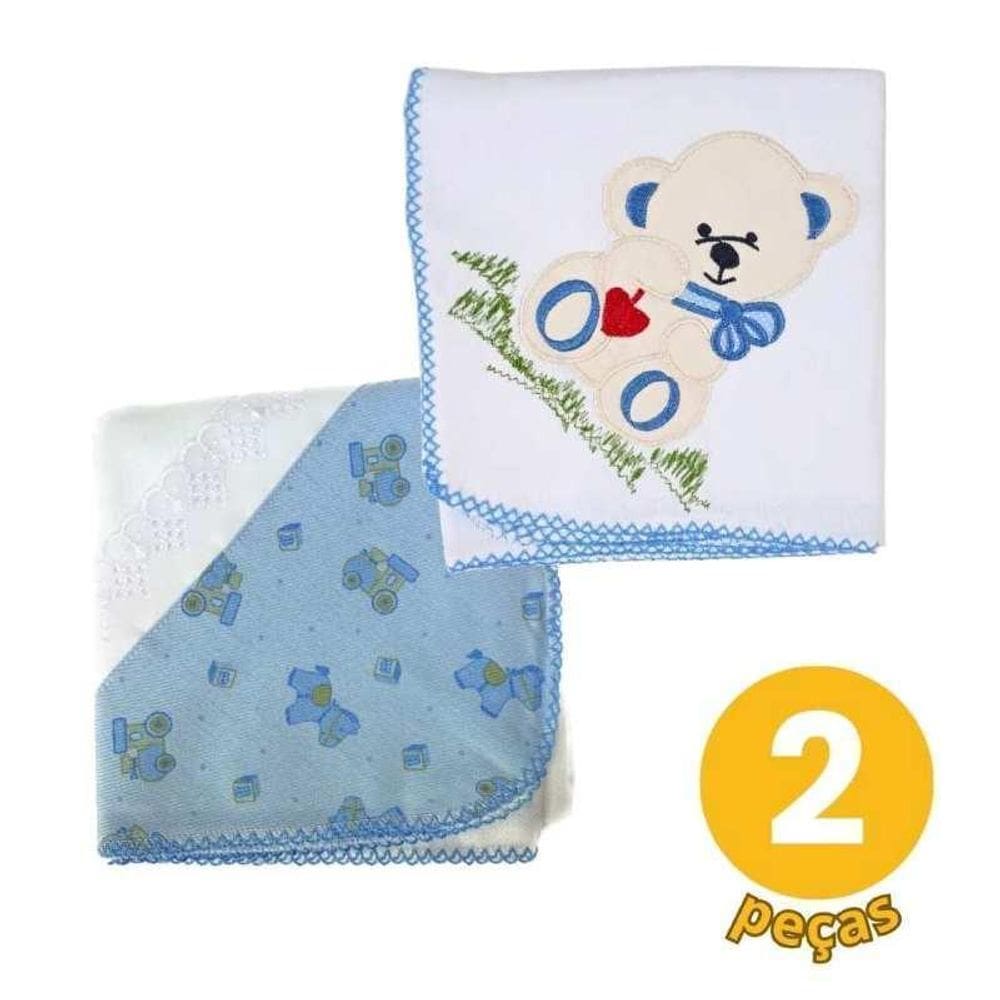 Kit 2 Cueiros Masculino - 1 Bordado + 1 Com Aplique Bebê