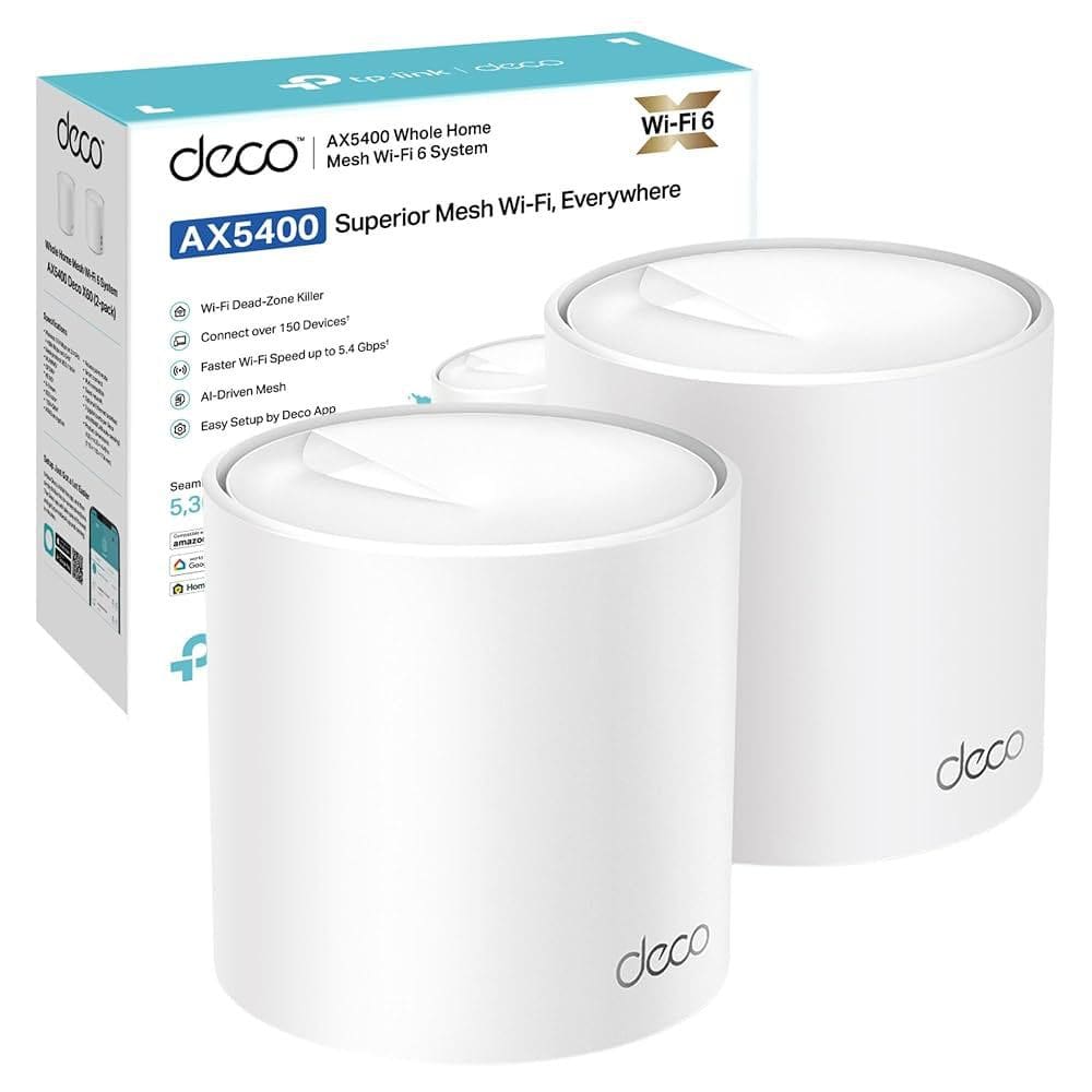 Roteador Mesh TP-Link Deco X60 AX5400 Wi-Fi 6 Dual Band 2-Pack até 5,4Gbps Gigabit Cobertura 538m2 App Deco, Branco