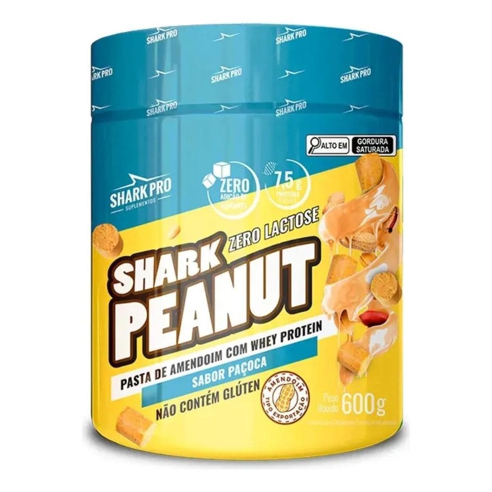 2X Pasta De Amendoim Pote 600G Zero Lactose Shark Pro